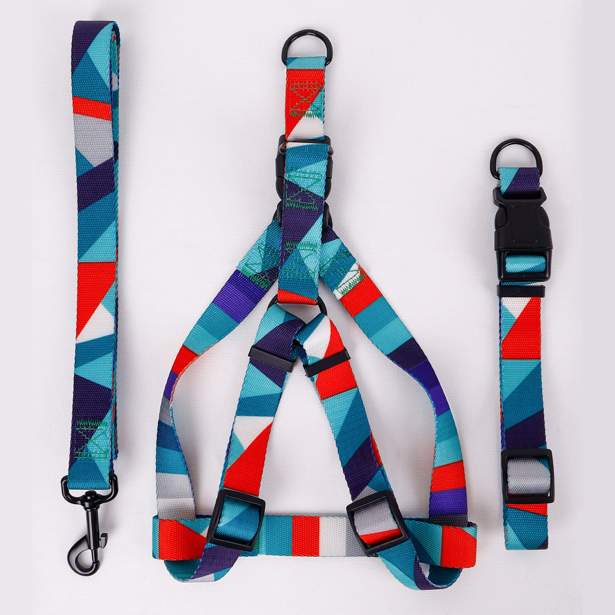 Hand Holding Rope Outing Dog Leash Dog Collar Three-piece Set