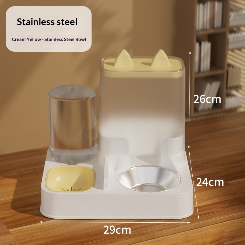 Automatic Cat Food Feeder And Water Dispenser Combo Bowl For Cats