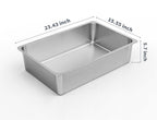 Open Box Kirecoo Stainless Steel Cat Litter Box XL- Metal High Sided Cat Pan, Large Stainless Steel Box, Indoor Litter Tray, Non Stick, No Smell, Easy