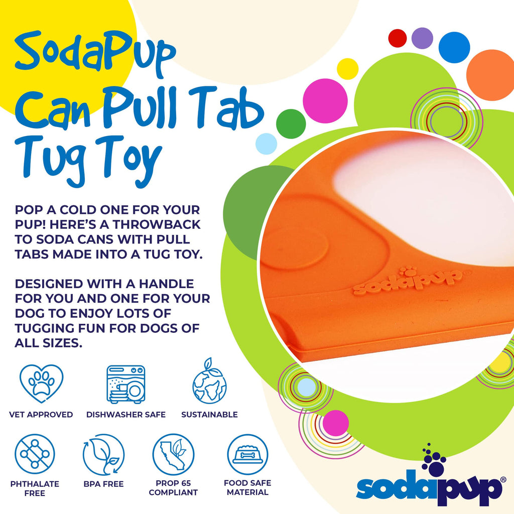 Pop Top Rubber Tug Toy for Interactive Play | Heavy Chewers | USA Made | SodaPup