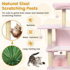 58" Multi-Level Cat Tree Soft Plush Cat Tower with Padded Top Perch