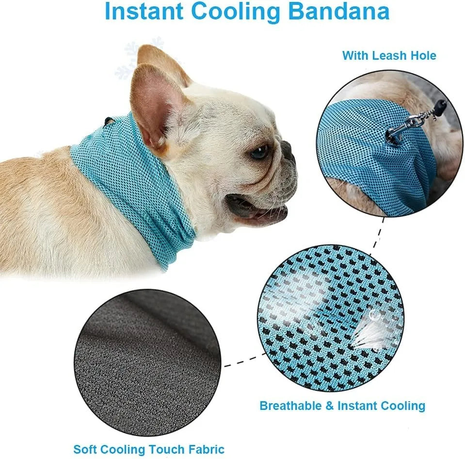 Dog Cooling Bandana Ice Pet Cooling Collar for Hiking Traveling Pet Supplies