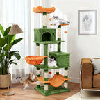 66 Inch Tall Cat Tree Multi-Level Cat Tower with 2 Condos Sisal Scratching Posts
