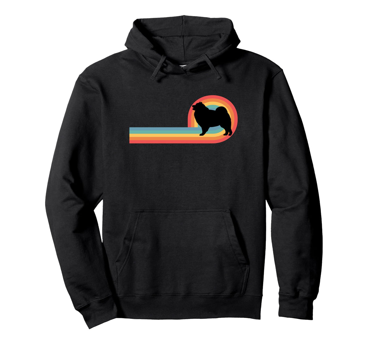 Keeshond 70S Rainbow Dog Dad Mom Pet Hoodie - Novelty Apparel Men Women