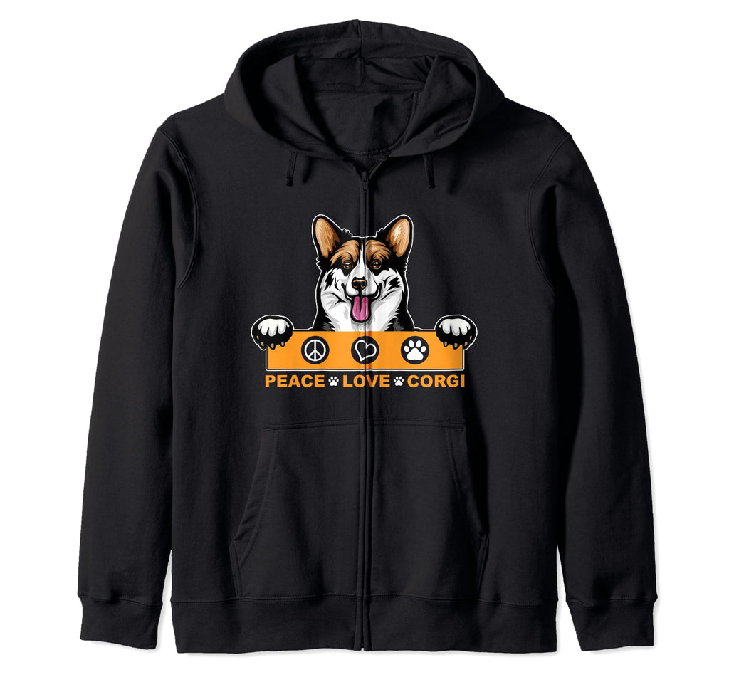 Peace Love Corgi Dog Pet K9 Gift Sweatshirt - Novelty Apparel for Adults