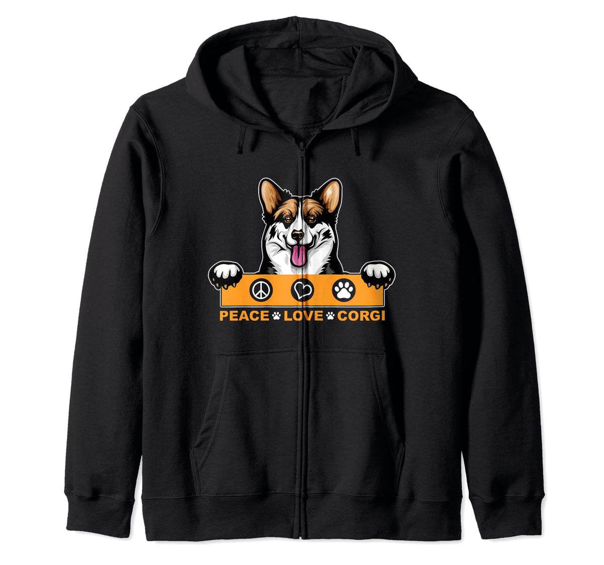 Peace Love Corgi Dog Pet K9 Gift Sweatshirt - Novelty Apparel for Adults