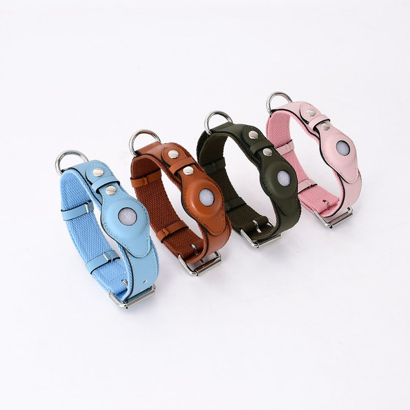 A Pple Tracker Airtag Pet Collar Adjustable Dog Leash Collar Medium Large Dog Accessories Puppy Pet Supplies