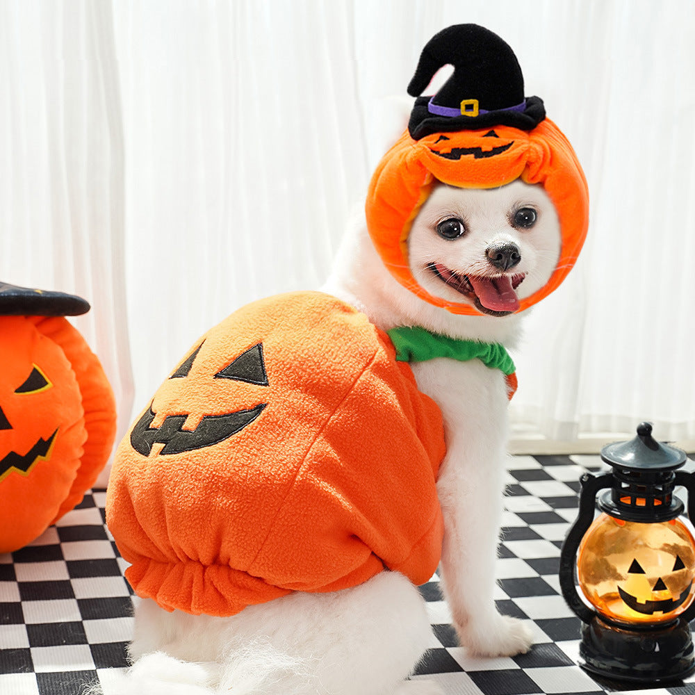 Halloween Pumpkin Vest For Dogs Cats Festive Pet Costume Harness Funny Thanksgiving Christmas Apparel For Small Animals Clothing