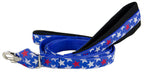 Padded Double Handle Patterned Dog Leash with Warranted Snap 1" X 4'