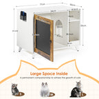 Litter Box Enclosure,Modern Hidden Cat Litter Box Enclosure Furniture with Scratching Pad for Living Room, White + vintage