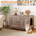 Cat Litter Box Enclosure Furniture Indoor Wooden Cat House End Side Table Nightstand