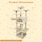 Large Cat Tree for Indoor Cats 63" Tall Cat Tower