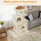 Large Cat Tree for Indoor Cats 70" Tall Cat Tower