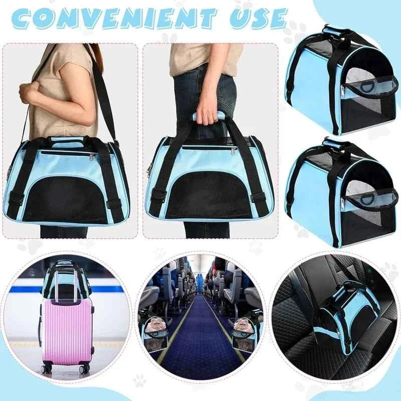 Portable Cat & Dog Carrier Bag – Foldable Breathable Travel Handbag