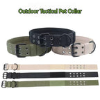 Adjustable Sturdy Tactical Dog Collar with Leash Set for Medium to Large Dogs Anti-Bite Durable Neck Collar For Strong Dogs