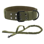 Adjustable Sturdy Tactical Dog Collar with Leash Set for Medium to Large Dogs Anti-Bite Durable Neck Collar For Strong Dogs