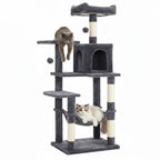 56.3" Multi-Cat Tree Tower Hammock, Condo & Scratching Posts for Indoor Cats