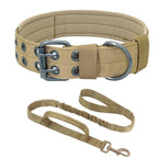 Adjustable Sturdy Tactical Dog Collar with Leash Set for Medium to Large Dogs Anti-Bite Durable Neck Collar For Strong Dogs