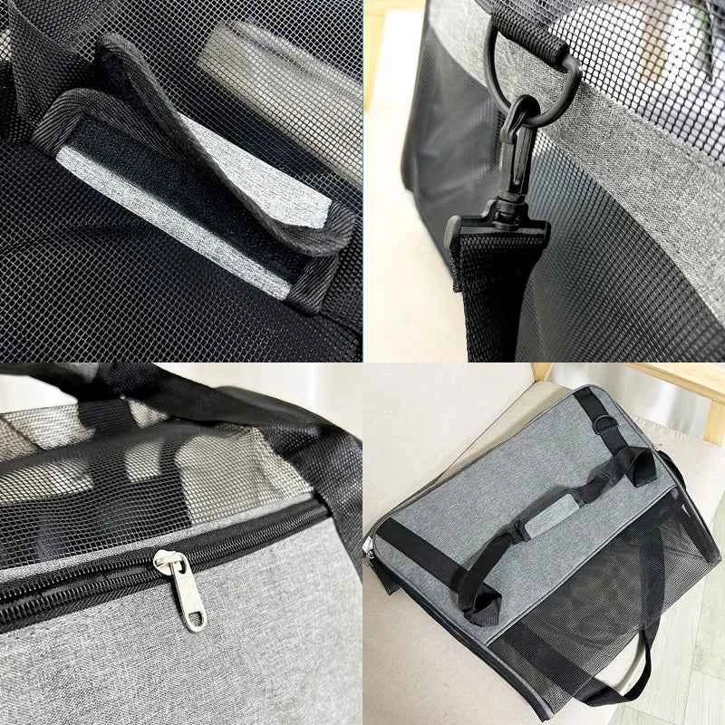 Portable Cat & Dog Carrier Bag – Foldable Breathable Travel Handbag