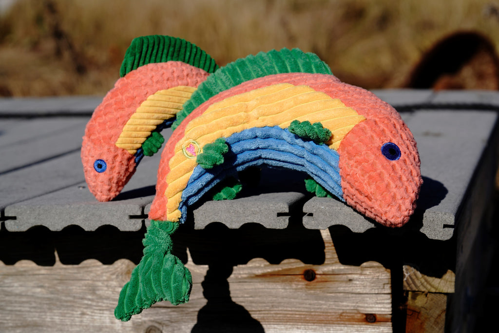 Raucous Rainbow Trout Knottie® Plush Dog Toy