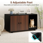 Wooden Cat Litter Box Enclosure Hidden Litter Box Furniture with Scratching Board