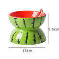 Ceramic Raised Cat Bowl 5In Elevated Wide Cat Bowl For Food And Water Anti Vomiting Tilted Pet Feeder Dish For Indoor Cats And Small Dogs