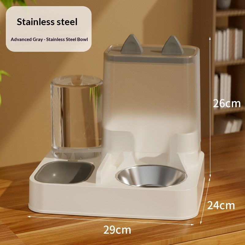 Automatic Cat Food Feeder And Water Dispenser Combo Bowl For Cats
