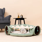 Collapsible Removable Cat Tunnel Tube With Cat Bed Set