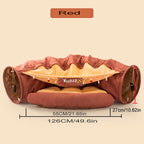 Collapsible Removable Cat Tunnel Tube With Cat Bed Set