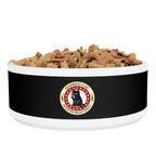 Black Ceramic Pet Bowl with Cat Accepted Emblem — Durable Food & Water Dish for Dogs & Cats
